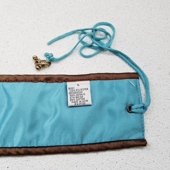 Blue and Brown Sequined Cloth Belt - Picture 4 of 6